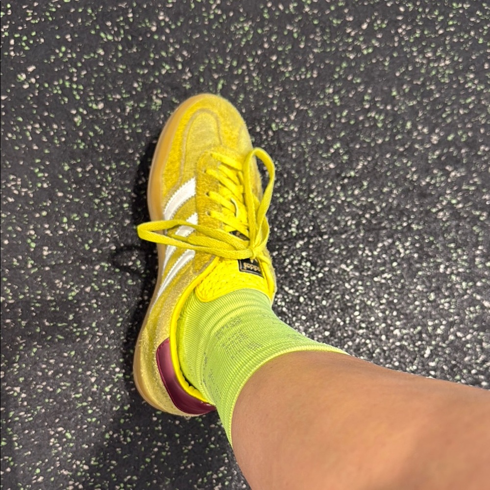 Adidas Women's Yellow and White Sneakers
